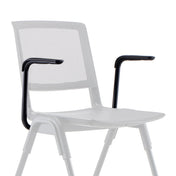 Silla blanca MEET WA con Reposabrazos negros y respaldo de malla blanca de hjh OFFICE
