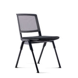 Silla de confidente negra MEET WA con respaldo de malla y asiento acolchado de hjh OFFICE
