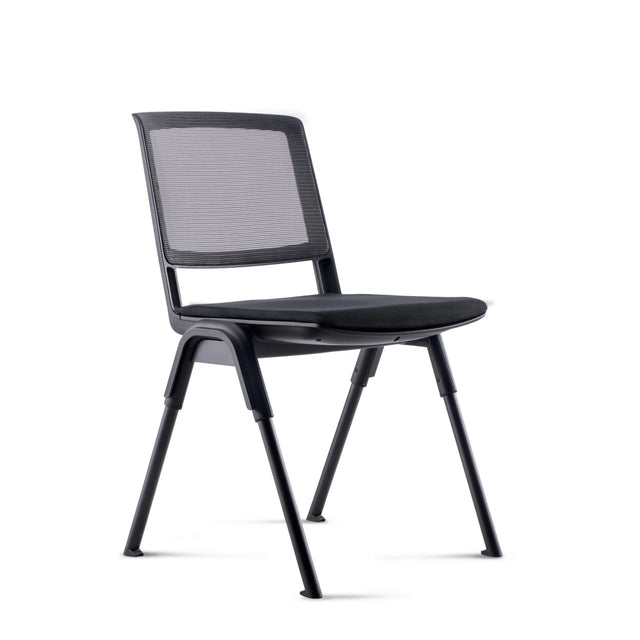 Silla de confidente negra MEET WA con respaldo de malla y asiento acolchado de hjh OFFICE