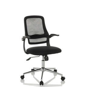 Silla Home Office MIKO B ECO negra con respaldo de malla y base brillante de hjh OFFICE