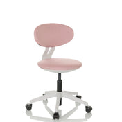 Silla giratoria para niños MINIMOVO rosa con base blanca y ruedas de hjh OFFICE