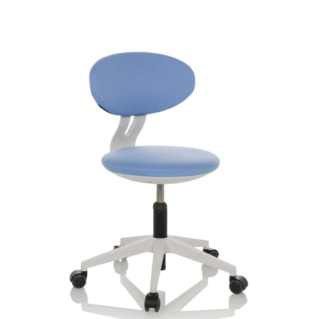 Silla giratoria para niños MINIMOVO azul con base blanca y ruedas de hjh OFFICE