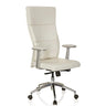 Sillón de alta gama MONZA 20 con tapicería en color blanco crema y base cromada de hjh OFFICE