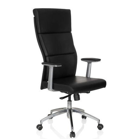 Sillón de alta gama MONZA 20 con tapizado negro, reposabrazos y base de cinco radios de hjh OFFICE