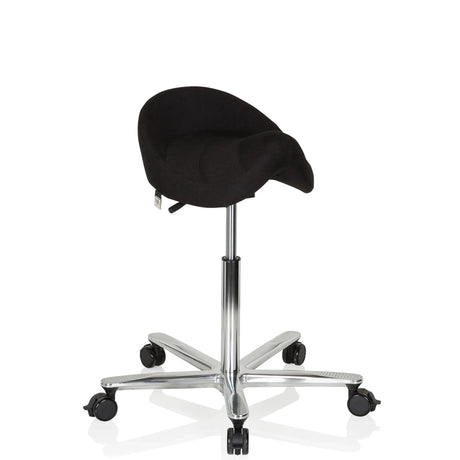 Taburete de silla de montar MOVE-TEC 3D PRO I negro con base de estrella cromada y ruedas de hjh OFFICE