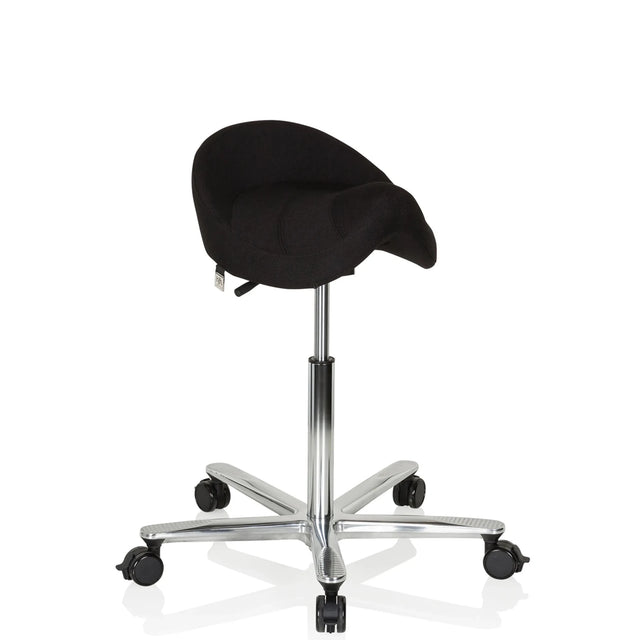 Taburete de silla de montar MOVE-TEC 3D PRO I negro con base de estrella cromada y ruedas de hjh OFFICE