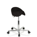 Taburete de silla de montar MOVE-TEC 3D PRO I negro con base de estrella cromada y ruedas de hjh OFFICE