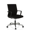 Silla de oficina profesional MOVE-TEC 3D negra con reposabrazos y base de estrella brillante de hjh OFFICE