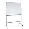 Pizarra blanca MULTIBOARD I con superficie de escritura blanca y estructura plateada con ruedas de hjh OFFICE