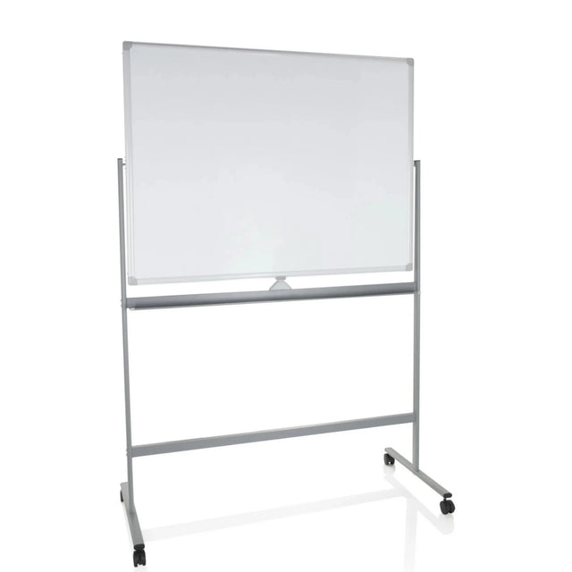 Pizarra blanca MULTIBOARD I con superficie de escritura blanca y estructura plateada con ruedas de hjh OFFICE