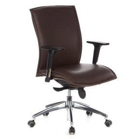 Sillón de alta gama MURANO 10 en marrón oscuro con reposabrazos y base cromada de hjh OFFICE