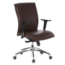 Sillón de alta gama MURANO 10 en marrón oscuro con reposabrazos y base cromada de hjh OFFICE