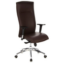 Sillón de alta gama MURANO 20 en marrón oscuro con reposabrazos y base cromada de hjh OFFICE