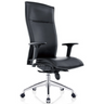 Sillón de alta gama MURANO 20 con tapicería de cuero negro y base brillante de hjh OFFICE