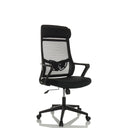 Silla Home Office NEKEO negra con respaldo de malla y reposabrazos de hjh OFFICE