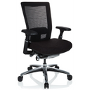 Silla alta gama NOVA PRO ALU en negro con respaldo de malla y base brillante de hjh OFFICE