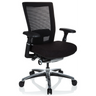 Silla alta gama NOVA PRO ALU en negro con respaldo de malla y base brillante de hjh OFFICE