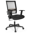 Silla Home OFFICE R8 negra con respaldo de malla y reposabrazos de hjh OFFICE
