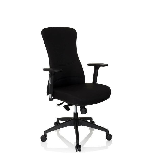 Silla de oficina profesional OFFICE XT PRO negra con reposabrazos y base con ruedas de hjh OFFICE