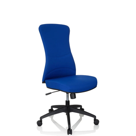 Silla de oficina profesional OFFICE XT azul con tapizado de tela y base de cinco radios negra con ruedas de hjh OFFICE