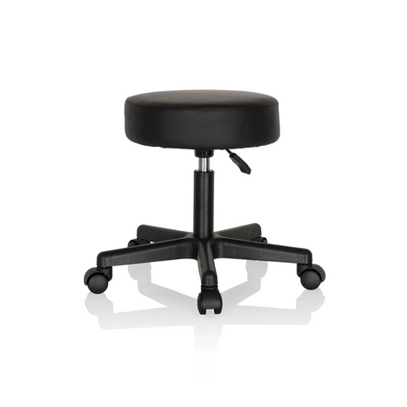 taburete giratorio negro OPERATOR I con asiento acolchado y cinco ruedas de hjh OFFICE