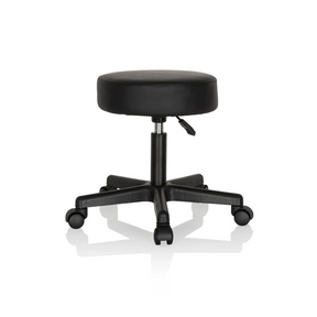 taburete giratorio negro OPERATOR I con asiento acolchado y cinco ruedas de hjh OFFICE