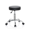 taburete giratorio OPERATOR II negro con asiento acolchado, estructura cromada y cinco ruedas de hjh OFFICE