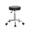 taburete giratorio OPERATOR II negro con asiento acolchado, estructura cromada y cinco ruedas de hjh OFFICE
