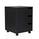 Archivador rodante ORGANISER I negro con tres cajones y cuatro ruedas de hjh OFFICE