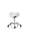 taburete de silla de montar ORTHO SIT blanco con base en cruz cromada y cinco ruedas de hjh OFFICE