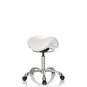 taburete de silla de montar ORTHO SIT blanco con base en cruz cromada y cinco ruedas de hjh OFFICE
