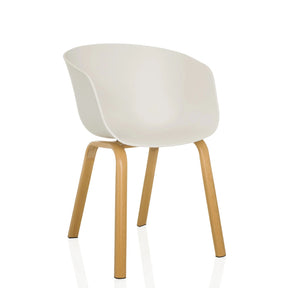 Silla nórdica OSLO W blanca con cuatro patas de madera clara de hjh LIVING