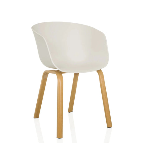 Silla nórdica OSLO W blanca con cuatro patas de madera clara de hjh LIVING