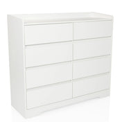 Cómoda blanca OSOYRO con ocho cajones y una superficie de almacenamiento de hjh LIVING