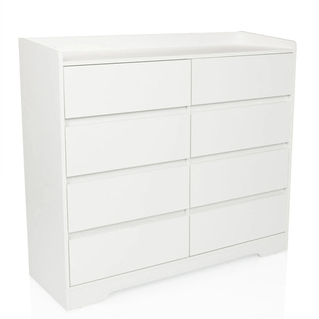 Cómoda blanca OSOYRO con ocho cajones y una superficie de almacenamiento de hjh LIVING