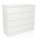 Cómoda blanca OSOYRO con ocho cajones y una superficie de almacenamiento de hjh LIVING