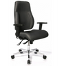 Silla de oficina profesional P91 AL.G3 gris con reposabrazos y base en estrella brillante con ruedas de Topstar