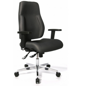 Silla de oficina profesional P91 AL.G3 gris con reposabrazos y base en estrella brillante con ruedas de Topstar