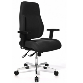 Silla de oficina profesional P91 AL.G3 negra con reposabrazos y base de estrella brillante de Topstar
