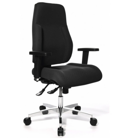 Silla de oficina profesional P91 AL.G3 negra con reposabrazos y base de estrella brillante de Topstar