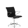 Silla de confidente negra PARIBA V IV con tapizado acolchado y estructura de cromo brillante de hjh OFFICE