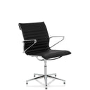 Silla de confidente negra PARIBA V IV con tapizado acolchado y estructura de cromo brillante de hjh OFFICE