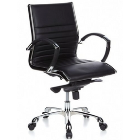 Sillón de oficina profesional PARMA 10 negro con tapizado acolchado y base cromada de hjh OFFICE