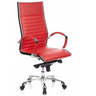 Sillón de oficina profesional PARMA 20 rojo con costuras transversales y base cromada de hjh OFFICE