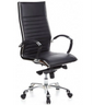 Sillón de oficina profesional PARMA 20 con tapicería de cuero sintético negro y elementos cromados brillantes de hjh OFFICE