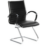 Silla de viga voladiza PARMA V negra con tapicería acolchada y estructura cromada de hjh OFFICE
