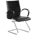 Silla de viga voladiza PARMA V negra con tapicería acolchada y estructura cromada de hjh OFFICE