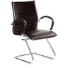 Silla de viga voladiza PARMA V marrón con tapicería acolchada y estructura cromada de hjh OFFICE