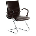 Silla de viga voladiza PARMA V marrón con tapicería acolchada y estructura cromada de hjh OFFICE