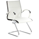 Silla de viga voladiza PARMA V en color blanco crema con tapicería acolchada y estructura cromada de hjh OFFICE